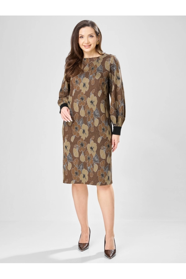 Платье GIZART 7385/1 коричневый цветы
