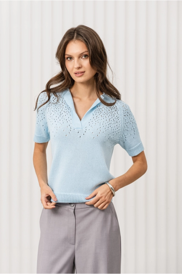 Джемпер RomGil РВ0368-ХЛ2 голубой