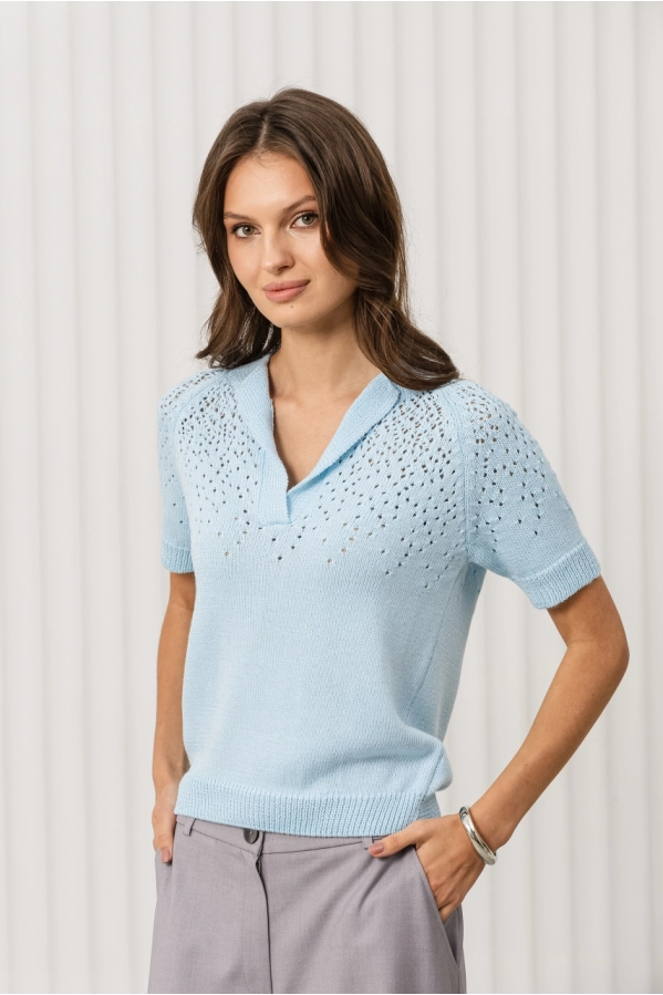 Джемпер RomGil РВ0368-ХЛ2 голубой