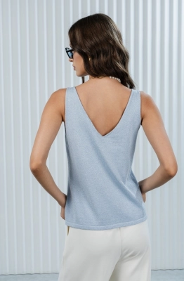 Жилет RomGil РВ0385-ХМ2 бледно-голубой/серебро 