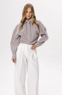 Рубашка PiRS 6226 коричневая полоска 