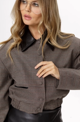 Жакет PiRS 6563 коричневая клетка 