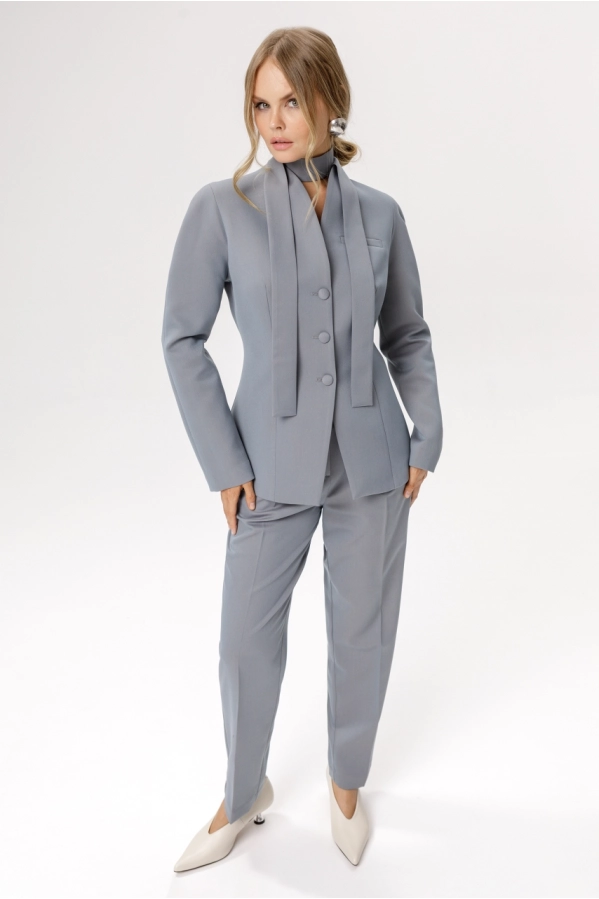 Костюм-двойка PiRS 6290 серо-голубой с бежевым меланжем