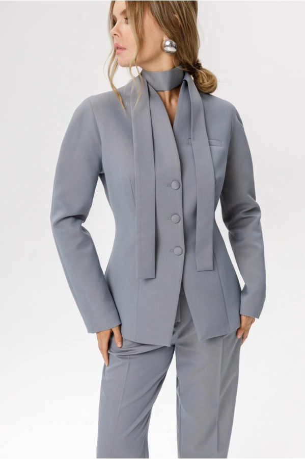 Брюки PiRS 6292 серо-голубой с бежевым меланжем