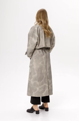 Плащ PiRS 6546 серо-бежевый 