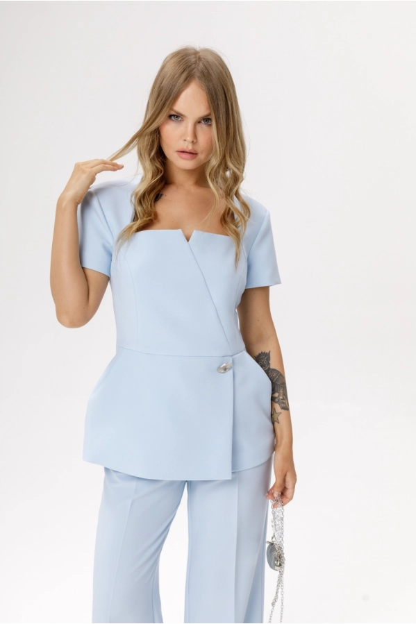 Блуза PiRS 6636 светло-голубой