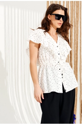 Блуза ELLETTO LIFE 13001 молочно-черный 