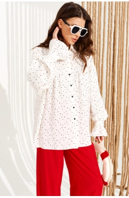 Блуза ELLETTO LIFE 13998 молочно-черный 