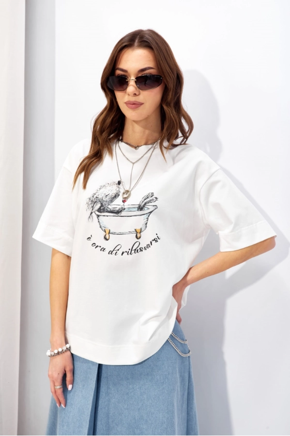 Джемпер Lyushe 4341 молоко+цвет