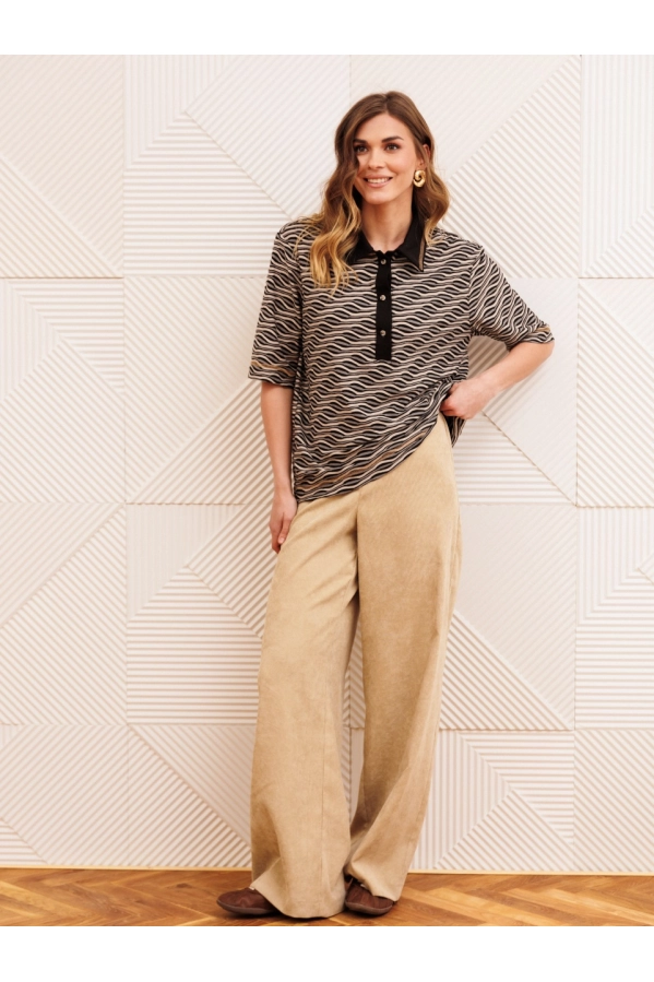 Джемпер GIZART 15380 серо-бежево-черный