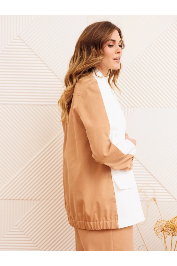 Жакет GIZART 15368 молочный+мокко мусс