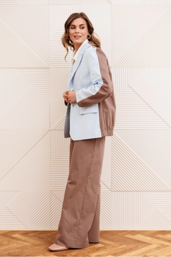 Жакет GIZART 15368 голубой+капучино