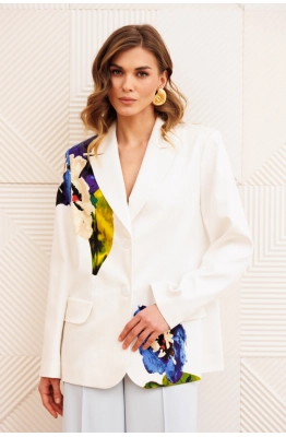 Жакет GIZART 15377 молочный с цветком 