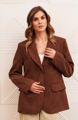 Жакет GIZART 15377 коричневый вельвет 