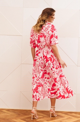 Платье GIZART 5126/2 коралл цветы 