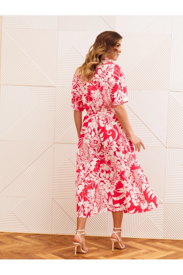 Платье GIZART 5126/2 коралл цветы