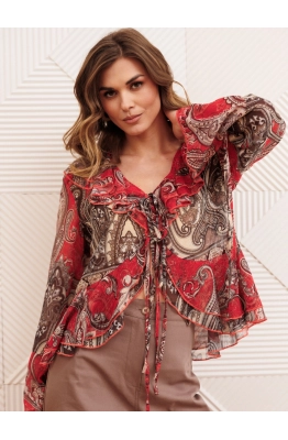 Блуза GIZART 15403 красно-коричневый 