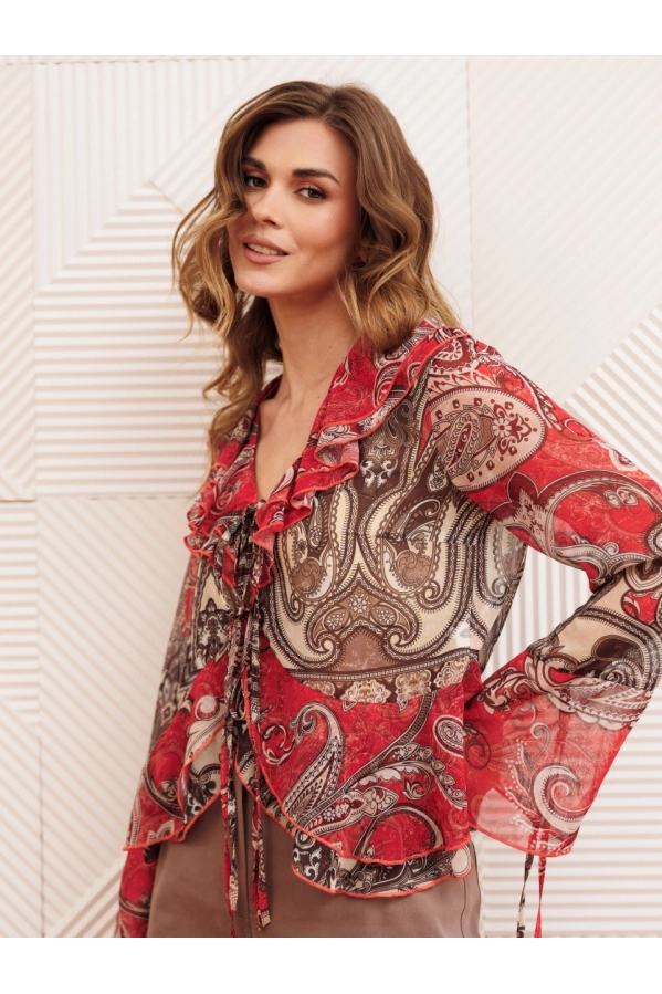 Блуза GIZART 15403 красно-коричневый