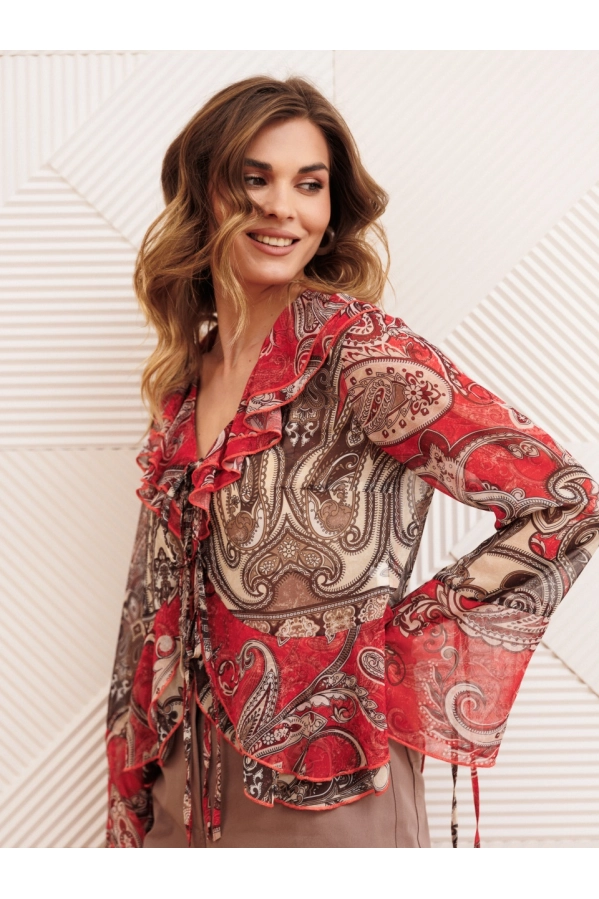 Блуза GIZART 15403 красно-коричневый