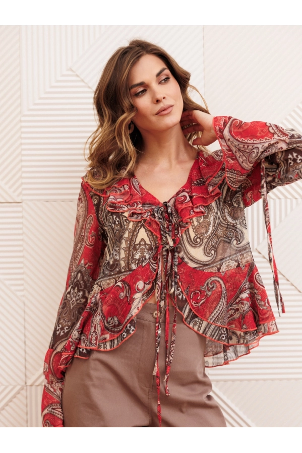 Костюм GIZART 5403 красно-коричневый+капучино