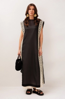 Платье Buter 3303 черный+натуральный 