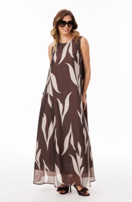 Платье EOLA 3078 шоколадный с рисунком 