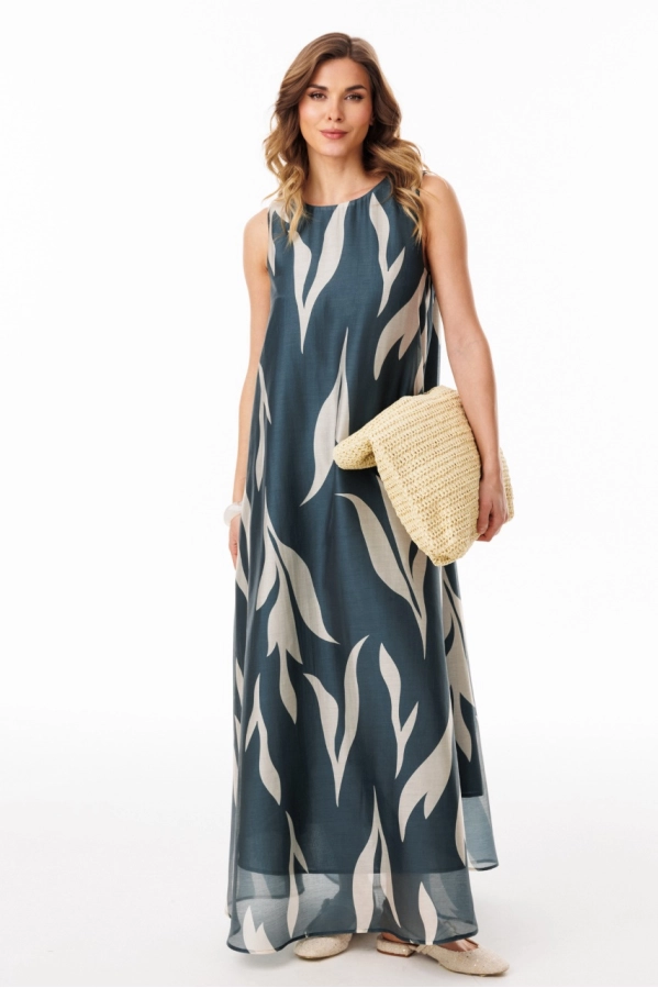 Платье EOLA 3078 изумруд с рисунком