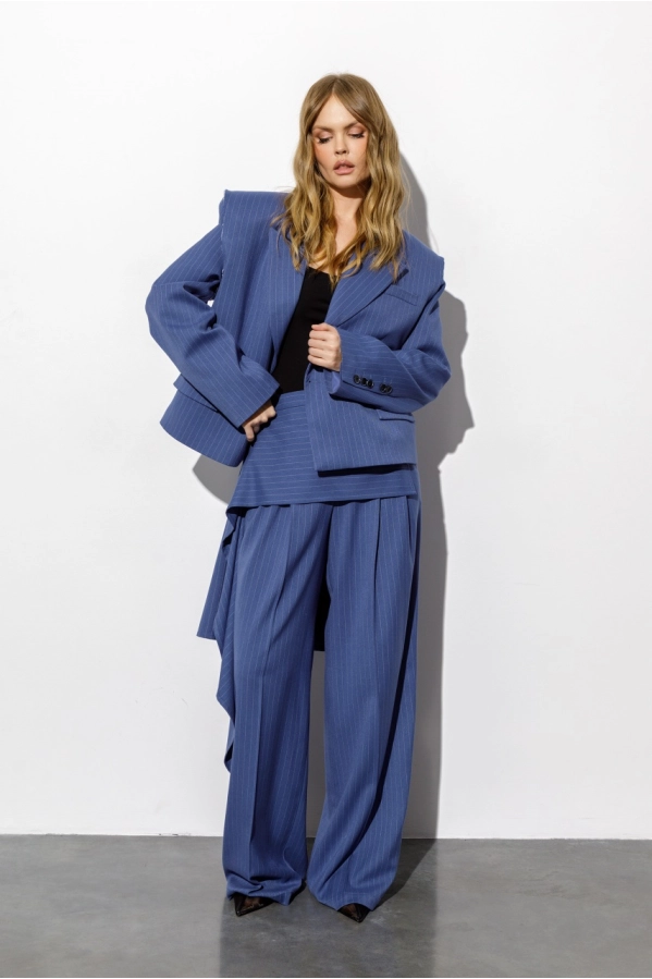 Юбка-баска PiRS 6379 темно-голубая полоска