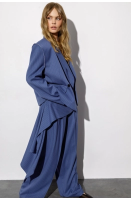 Костюм-тройка PiRS 6429 темно-голубая полоска 