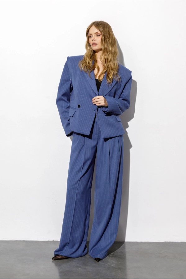 Костюм-тройка PiRS 6429 темно-голубая полоска