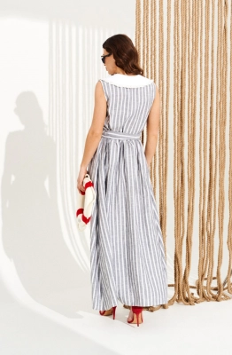 Платье ELLETTO LIFE 11128 бело-серый 