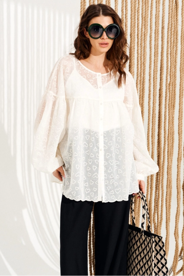 Блуза ELLETTO LIFE 13997 сливочный