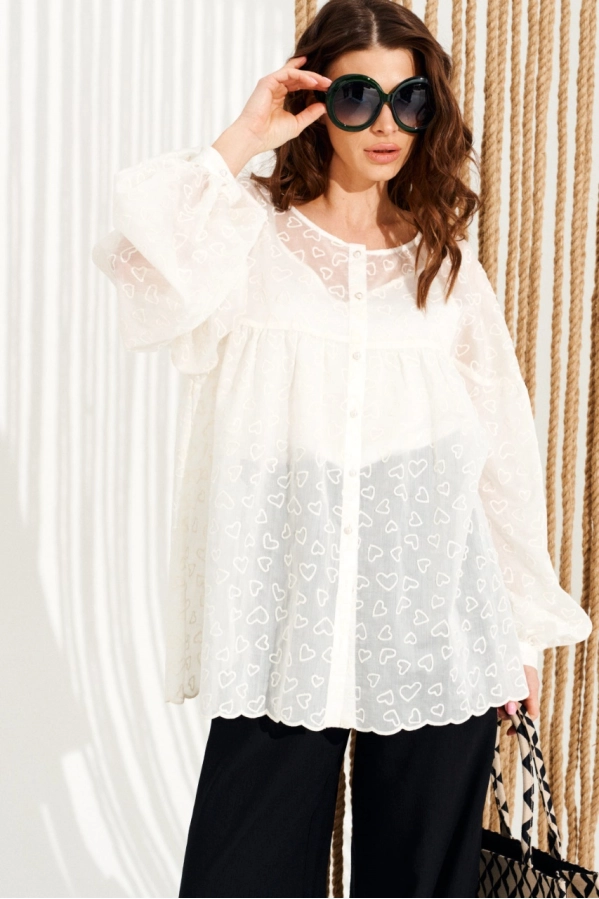 Блуза ELLETTO LIFE 13997 сливочный