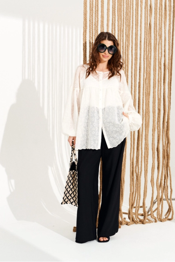 Блуза ELLETTO LIFE 13997 сливочный