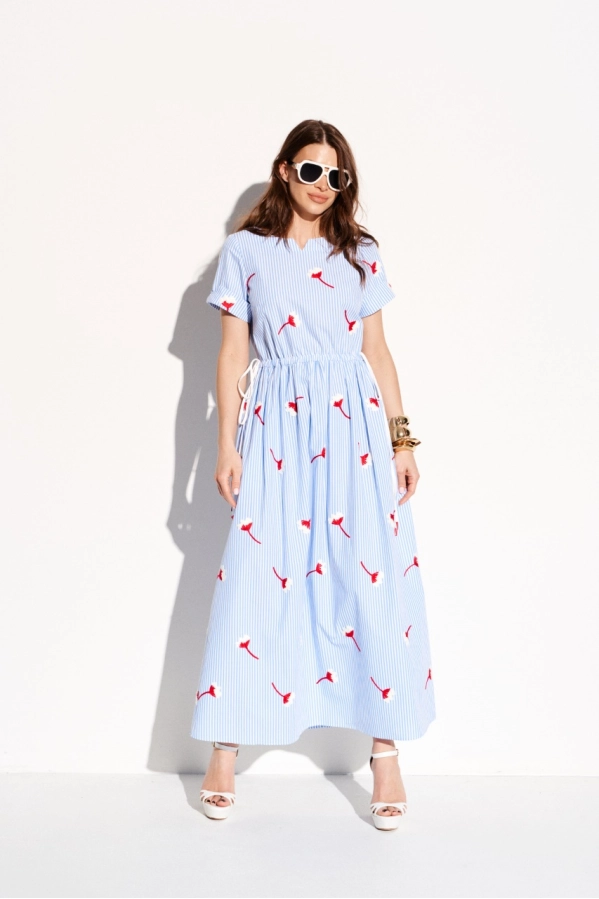 Платье ELLETTO LIFE 11155 бело-голубой Платье ELLETTO LIFE 11155 бело-голубой